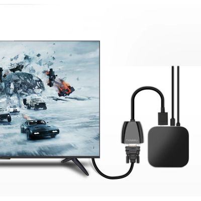 6. Ugreen kabel przewód przejściówka adapter jednokierunkowy z HDMI (męski) do VGA (żeński) FHD czarny (MM105 40253)
