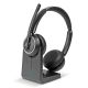Lindy L118 Zestaw słuchawkowy Bezprzewodowy Opaska na głowę Biuro/centrum telefoniczne USB Type-C Bluetooth Podstawka do ładowania Czarny