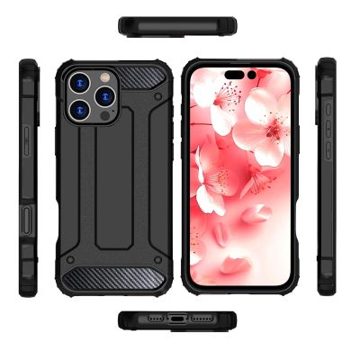5. Etui Hybrid Armor pancerne na iPhone 16 Pro - czarne