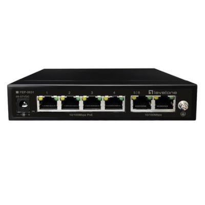 2. Przełącznik LevelOne FE PoE+ 6-portowy 60W 100Mbps