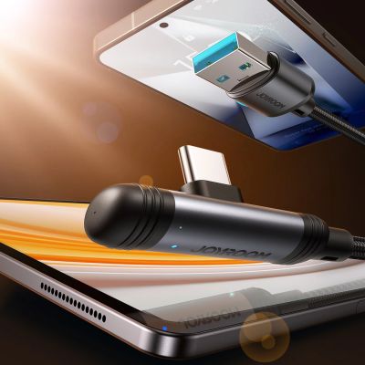 2. Kabel Joyroom S-A56 EnjoyX Series 90° USB-A - USB-C 3A 1,2m - czarny