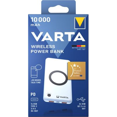 4. Varta 57913 Litowo-polimerowy (LiPo) 10000 mAh Bezprzewodowe ładowanie Biały