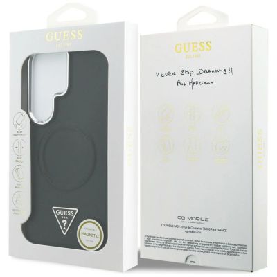 8. Etui Guess Embossed Ring Triangle Logo MagSafe na Samsung Galaxy S26 Ultra - czarne