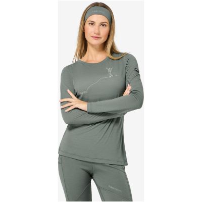 6. Bluza damska Super.natural Berggluck LS - eucalyptus/feather grey rozmiar: m