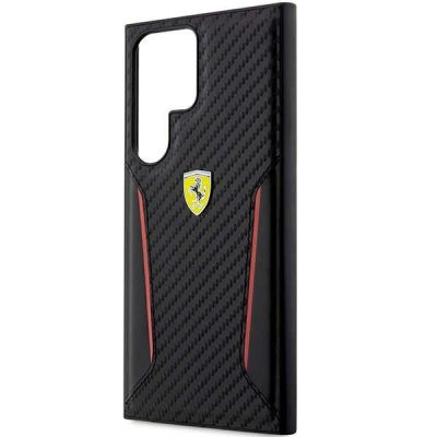 6. Etui Ferrari Carbon Contrast Edges na Samsung Galaxy S23 Ultra - czarny