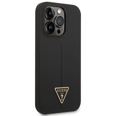4. Guess GUHCP14LSLTGK iPhone 14 Pro 6,1" czarny/black hardcase Silicone Triangle