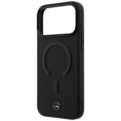 6. Etui Mercedes Leather 3D MagSafe na iPhone 17 Pro Max - czarne