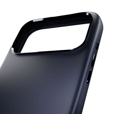 6. Etui silikonowe Puro Icon Mag Pro Liquid Silicone na iPhone 17 Pro kompatybilne z MagSafe, z ochroną aparatu i aluminiowymi przyciskami - ciemnoniebieskie