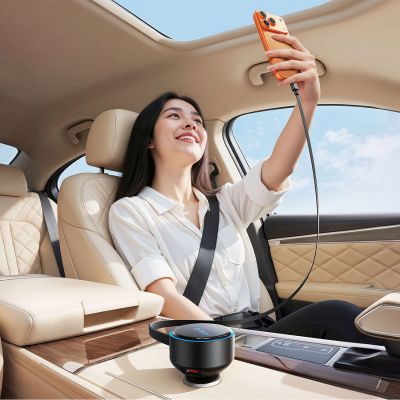 3. Ładowarka samochodowa Orico FC-60-2C 60W ze zwijanym kablem USB-C 65 cm - czarna