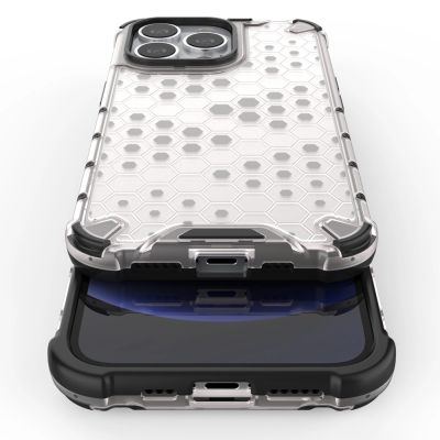 10. Honeycomb etui pancerny pokrowiec z żelową ramką iPhone 13 Pro czerwony