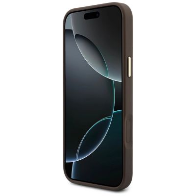 5. Etui Guess 4G z portfelem Magsafe na iPhone 18 Pro / 17 Pro - brązowe