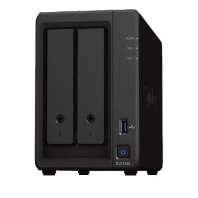Synology DVA1622 Network Video Recorder (2 Bay) Deep Learning NVR 8GB, 4x RJ-45, 250W