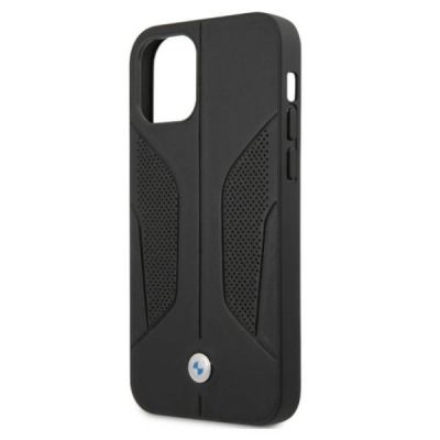 6. Etui BMW Leather Perforate Sides na iPhone 12 / iPhone 12 Pro - czarne