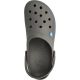 Klapki Crocs Crocband M 11016 w kolorze szarym z elementami w odcieniu białym i niebieskim, materiał Croslite, otwory na ozdoby Jibbitz