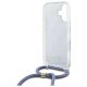 6. Etui Guess Crossbody Cord 4G Print ze smyczą na iPhone 16 - niebieskie