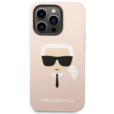 3. Etui Karl Lagerfeld Silicone Karl's Head na iPhone 14 Pro Max - różowe