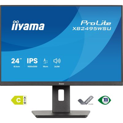 18. iiyama ProLite XB2495WSU-B1 monitor komputerowy 61,2 cm (24.1") 1920 x 1200 px Full HD LCD Czarny