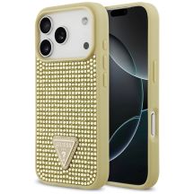 Etui Guess Rhinestone Triangle Logo na iPhone 17 Pro - złote
