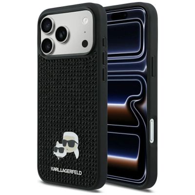 9. Etui Karl Lagerfeld Rhinestones Karl&Choupette Pin na iPhone 17 Pro Max - czarne
