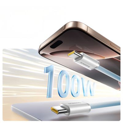 7. Kabel Baseus Dynamic 4 Pro 100W USB-C - USB-C 1m - niebieski