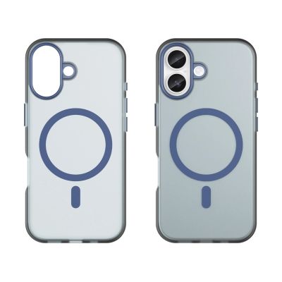6. Etui Magnetic Abrasive na iPhone 17 kompatybilne z MagSafe - matowe niebieskie