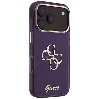 4. Etui Guess IML 4G Script Metal na iPhone 17 Pro / 18 Pro - burgundowe