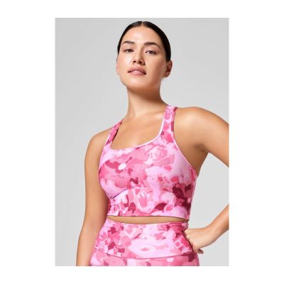 2. Top do ćwiczeń CASALL Blossom Square Neck Sports Top różowy
