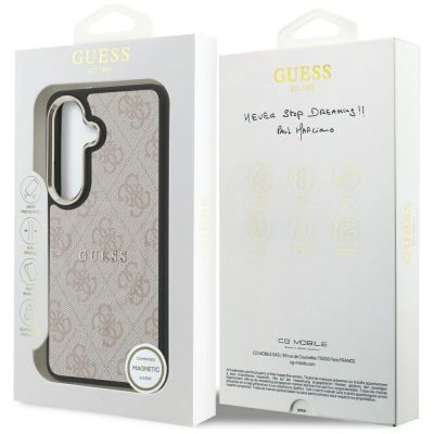 16. Etui Guess 4G Embossed Ring MagSafe na Samsung Galaxy S26 - różowe