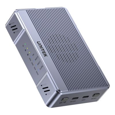 11. Unitek obudowa 2x M.2 20 Gb/s  RAID0, RAID1 + klonowanie