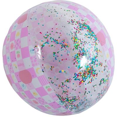 5. PIŁKA PLAŻOWA DMUCHANA 50CM BROKAT RÓŻOWY 53197