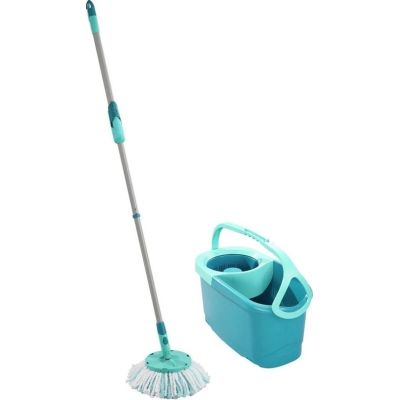 2. Leifheit 55413 mop Aluminium, Poliamidowy, Polietylenosulfon (PES), Polipropylen (PP), Stal nierdzewna, Termoplastyczny elastomer Szary, Turkusowy