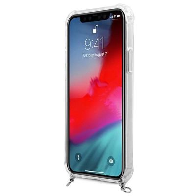 5. Etui Guess 4G Silver Chain na iPhone 12 / iPhone 12 Pro - przezroczyste