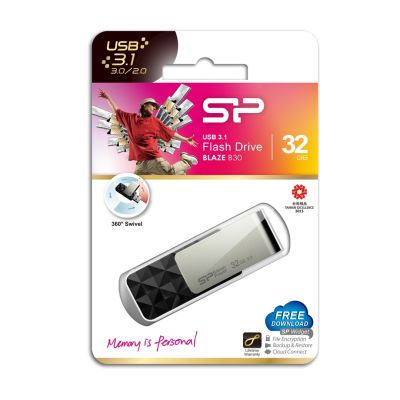 9. Pendrive Silicon Power Blaze B30 32GB USB 3.1 kolor czarny (SP032GBUF3B30V1K)