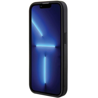7. Etui Guess Grip Stand 4G Saffiano Strass na iPhone 15 Pro Max - czarne