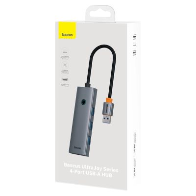 4. Hub USB-A Baseus UltraJoy Series 4xUSB-A 3.0 1xUSB-C 5V 50cm - szary