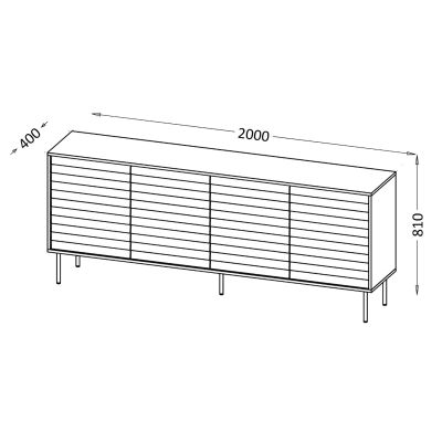 4. Komoda 4D CORTINA 200x40x81 czarny