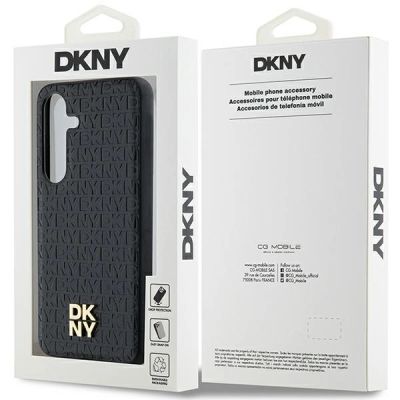 8. Etui DKNY Leather Pattern Metal Logo MagSafe na Samsung Galaxy S24 - czarne