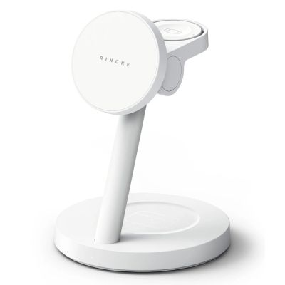 Ładowarka bezprzewodowa Ringke 3in1 Magnetic MagSafe 25W QI2.2 - biała