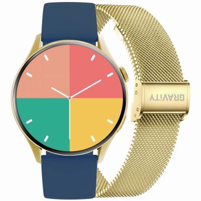 Smartwatch Gravity Złoty Pasek + Bransoleta GT11-4