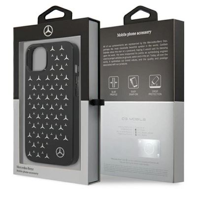 8. Etui Mercedes Silver Stars Pattern na iPhone 13 mini - czarne
