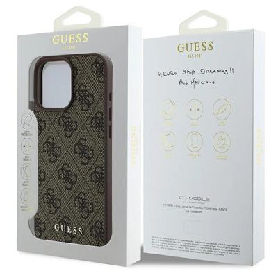 8. Etui Guess 4G Classic na iPhone 16 Pro Max - brązowe