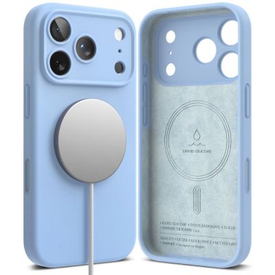 2. Etui Ringke Silicone MagSafe na iPhone 18 Pro / 17 Pro - jasnoniebieskie