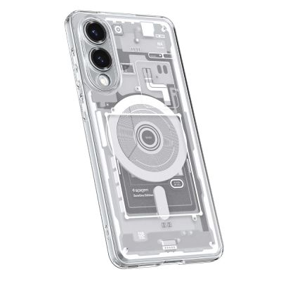 7. Etui Spigen Ultra Hybrid Mag z MagSafe na Samsung Galaxy S25 Edge z nadrukiem - białe