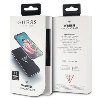 3. Ładowarka indukcyjna Guess Traingle Logo na telefon - czarna
