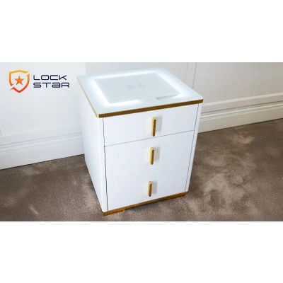 11. Extralink LOCKSTAR SEJF ELEKTRONICZNY, SZAFKA NOCNA Z LADOWANIEM INDUKCYJNYM