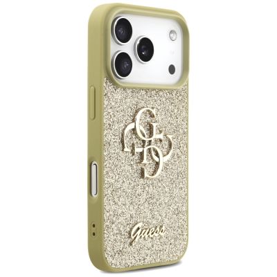 4. Etui Guess Fixed Glitter Big 4G na iPhone 17 Pro - złote