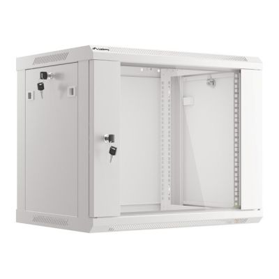 13. Szafa jednosekcyjna Lanberg WF01-6409-10S (9U; 500mm / 600mm / 450 mm; wisząca; Szklane; 19''; kolor szary)
