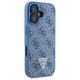 9. Etui Guess Leather Metal Logo Strass Crossbody na iPhone 16 - niebieskie
