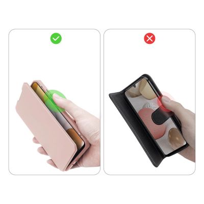 10. DUX DUCIS Skin X kabura etui pokrowiec z klapką Samsung Galaxy A42 5G różowy