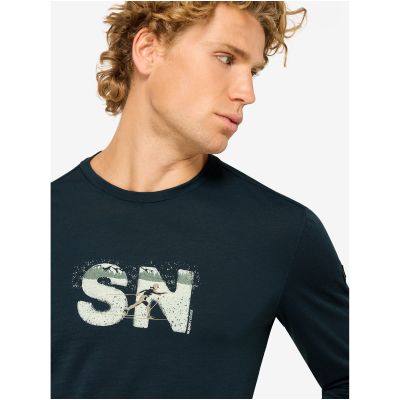 Longsleeve męski SUPER.NATURAL M CROSS COUNTRY LOGO LS granatowy